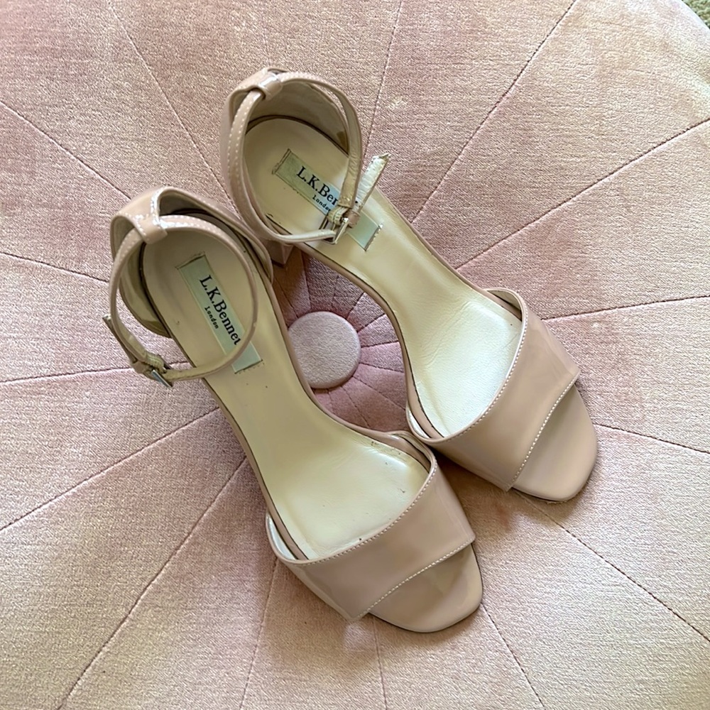 L.K. Bennett Nude Open Toe Heels